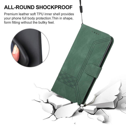 For Realme 16T 5G Cubic Skin Feel Flip Leather Phone Case - Green - EDA009133807C