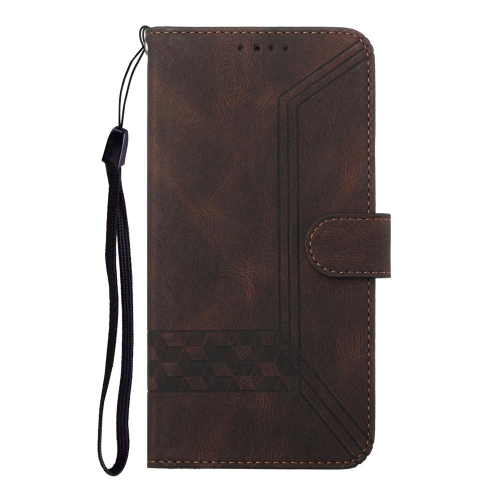 For Realme 16T 5G Cubic Skin Feel Flip Leather Phone Case - Brown - EDA009133807E