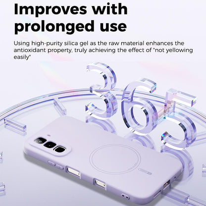 For Infinix Hot 70 Pro 5G ABEEL Skin-friendly Feel Magsafe Liquid Silicone Phone Case - Lilac Purple - EDA009136008E