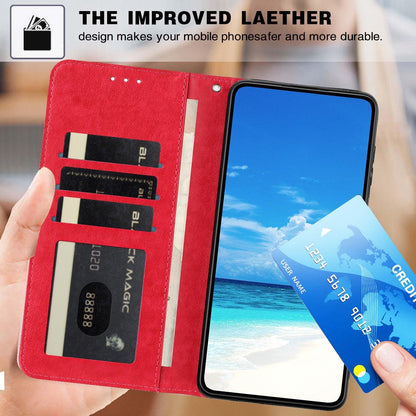 For iPhone 18 Pro Max Sunflower Embossed Vegan Leather Phone Case with Small Black Rope - Red - EDA009154125F