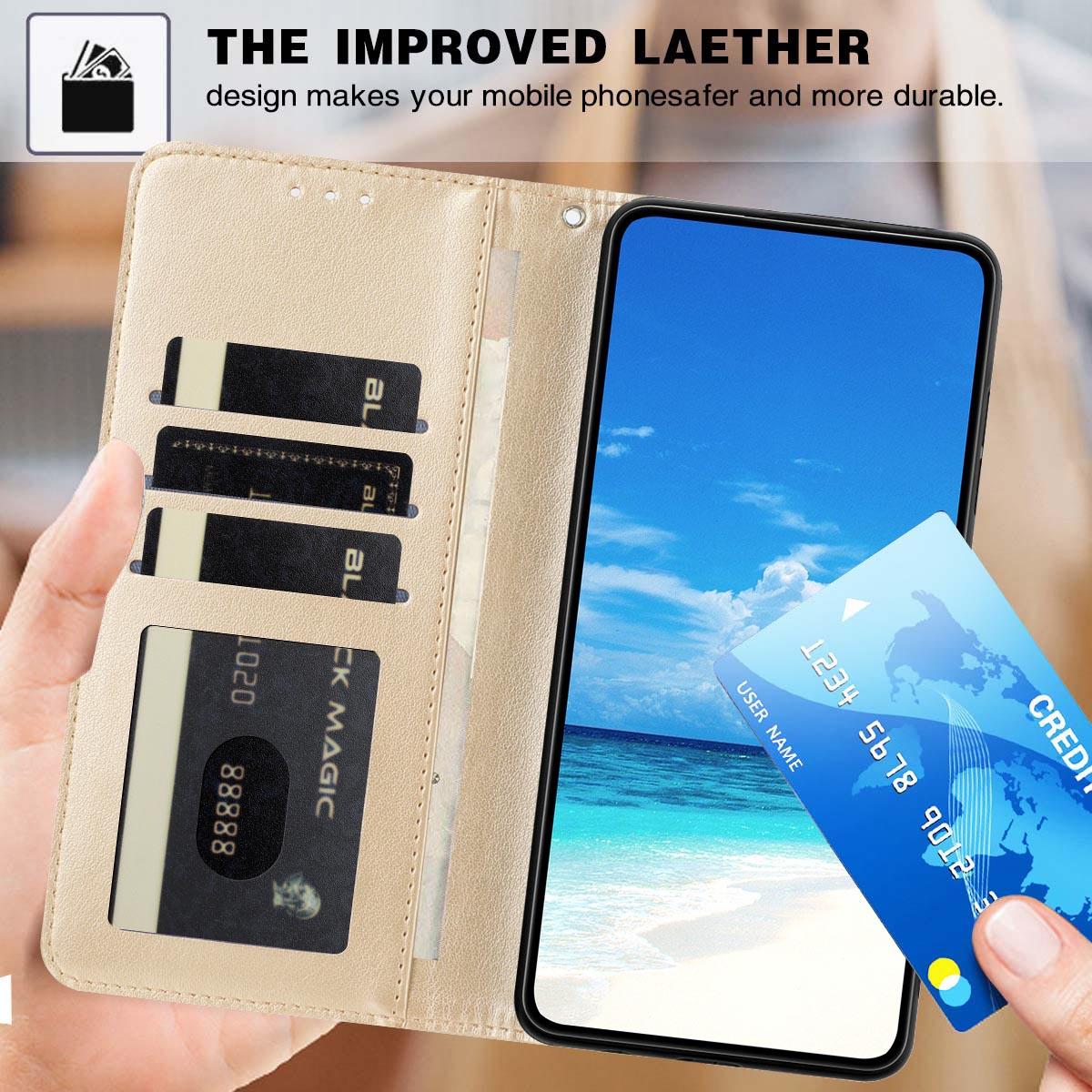 For iPhone 18 Pro Sunflower Embossed Vegan Leather Phone Case with Small Black Rope - Gold - EDA009154126B
