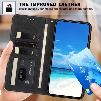 For iPhone 18 Pro Sunflower Embossed Vegan Leather Phone Case with Small Black Rope - Black - EDA009154126E