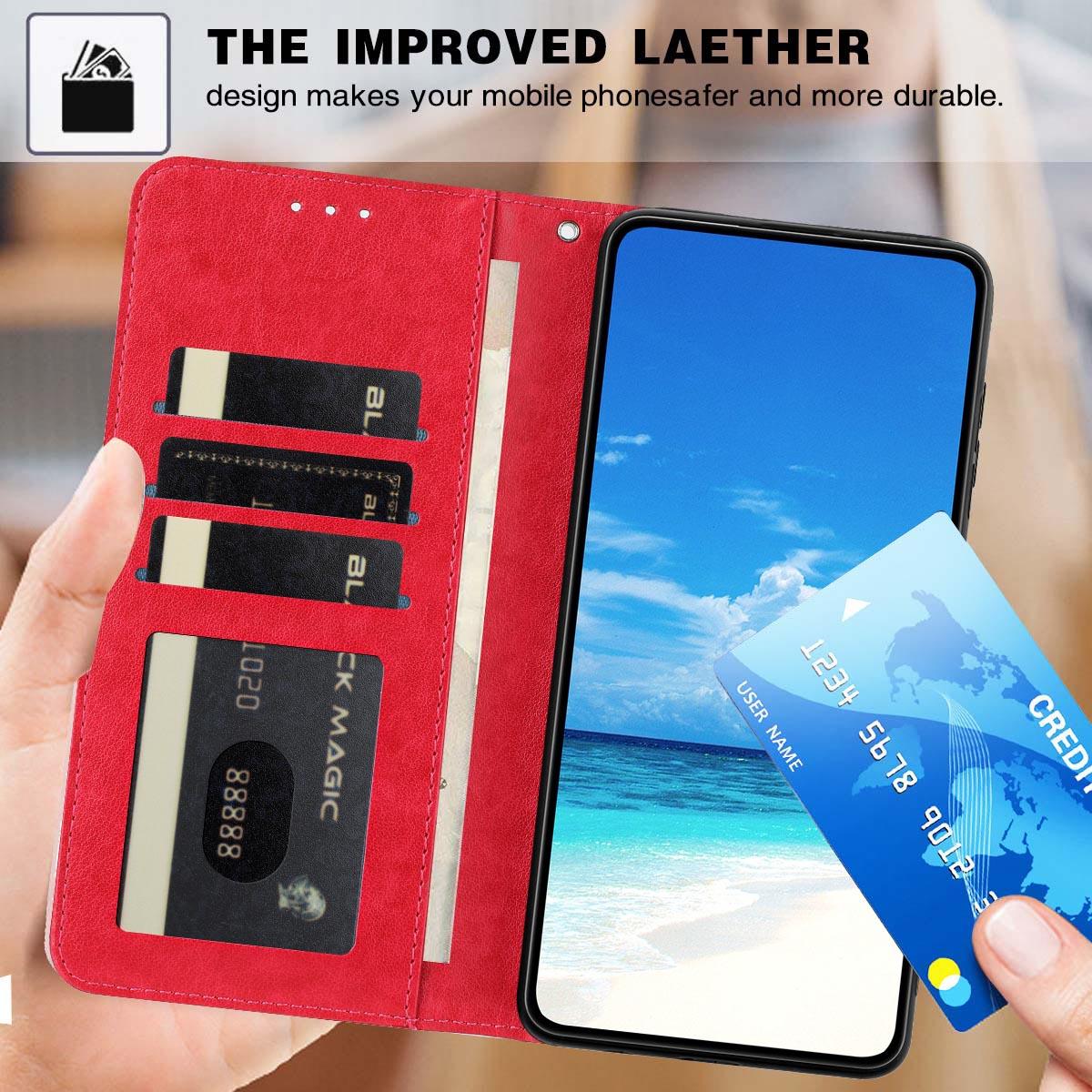 For iPhone 18 Pro Sunflower Embossed Vegan Leather Phone Case with Small Black Rope - Red - EDA009154126F