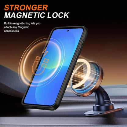 For Galaxy S25 FE 5G Camera Sliding Shield Magnetic Rotation Holder Phone Case - Black - EDA009158610A