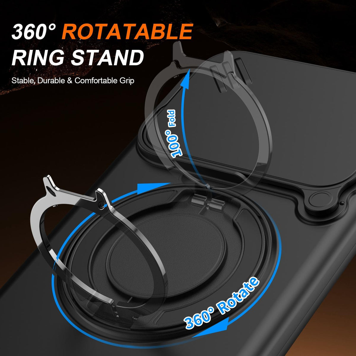 For Xiaomi 17T Pro 5G Camera Sliding Shield Magnetic Rotation Holder Phone Case - Black - EDA009159403A