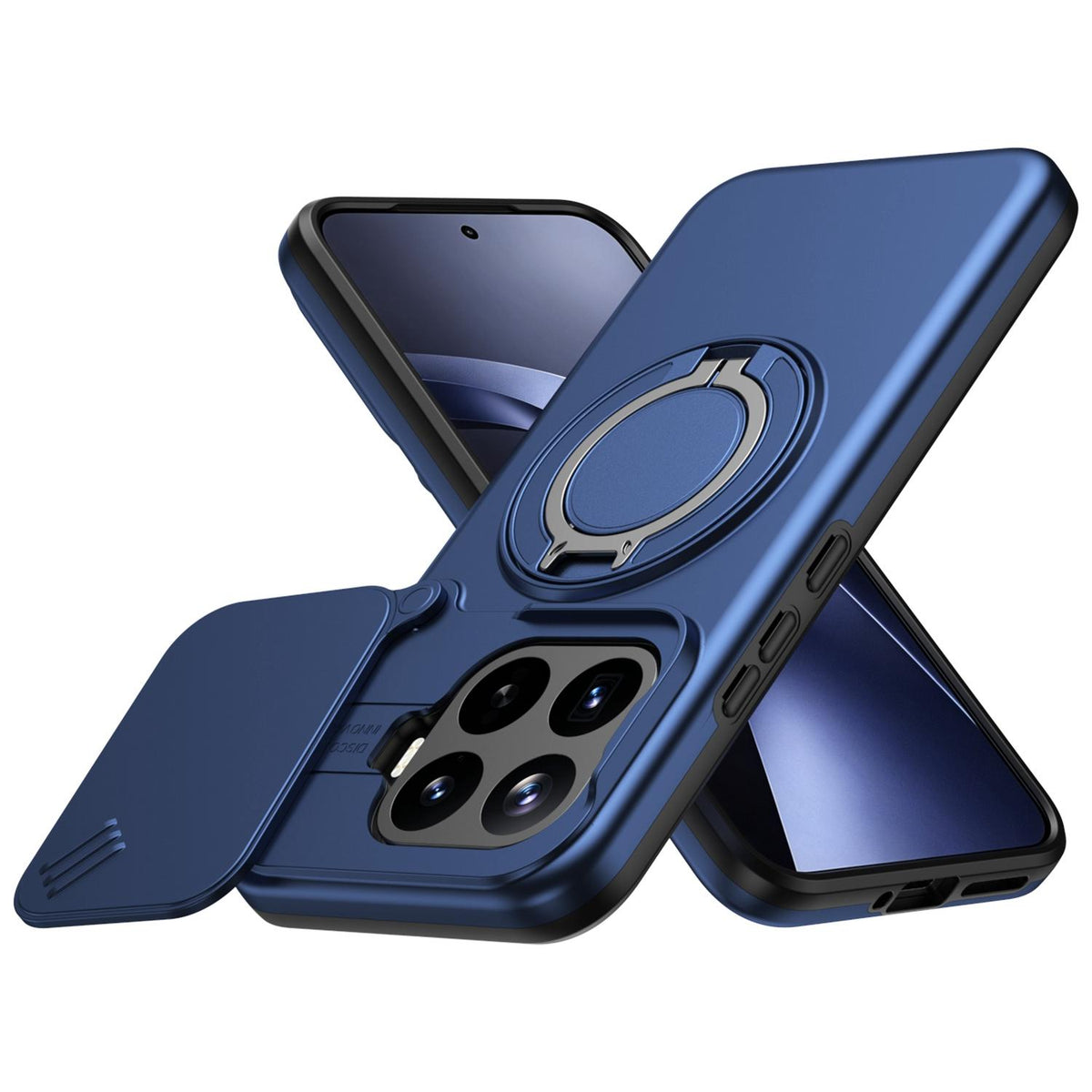 For Xiaomi 17T Pro 5G Camera Sliding Shield Magnetic Rotation Holder Phone Case - Blue - EDA009159403B