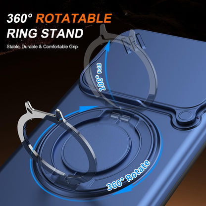 For Xiaomi 17T Pro 5G Camera Sliding Shield Magnetic Rotation Holder Phone Case - Blue - EDA009159403B