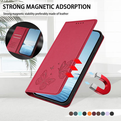 For Xiaomi Poco F8 Ultra 5G / Redmi K90 Pro Max Strong Magnetic Dual Butterfly RFID Vegan Leather Phone Case(Red)