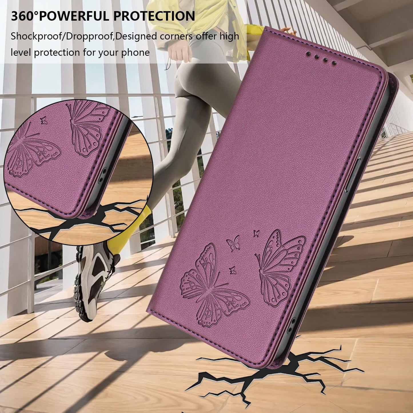 For Xiaomi Poco F8 Ultra 5G / Redmi K90 Pro Max Strong Magnetic Dual Butterfly RFID Vegan Leather Phone Case(Violet Purple)