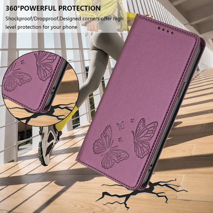 For Xiaomi Poco F8 Ultra 5G / Redmi K90 Pro Max Strong Magnetic Dual Butterfly RFID Vegan Leather Phone Case(Violet Purple)