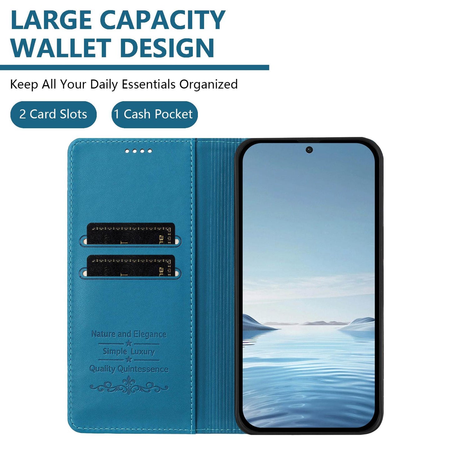For Xiaomi Poco F8 Ultra 5G / Redmi K90 Pro Max Strong Magnetic Dual Butterfly RFID Vegan Leather Phone Case(Lake Blue)