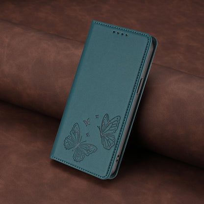 For Xiaomi Poco F8 Ultra 5G / Redmi K90 Pro Max Strong Magnetic Dual Butterfly RFID Vegan Leather Phone Case(Peacock Green)