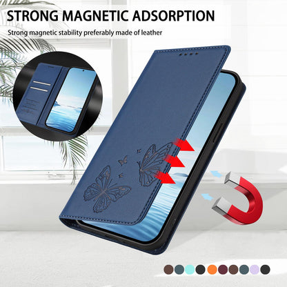 For Xiaomi Poco F8 Ultra 5G / Redmi K90 Pro Max Strong Magnetic Dual Butterfly RFID Vegan Leather Phone Case(Dark Blue)