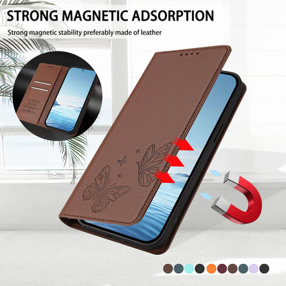 For Xiaomi Poco F8 Ultra 5G / Redmi K90 Pro Max Strong Magnetic Dual Butterfly RFID Vegan Leather Phone Case(Brown)