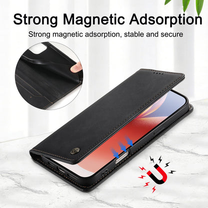 For Redmi K90 Pro Max / Poco F8 Ultra Dierfeng Metal Snap Magnetic RFID Vegan Leather Phone Case(Black)