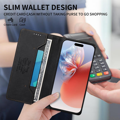 For Redmi K90 Pro Max / Poco F8 Ultra Dierfeng Metal Snap Magnetic RFID Vegan Leather Phone Case(Black)