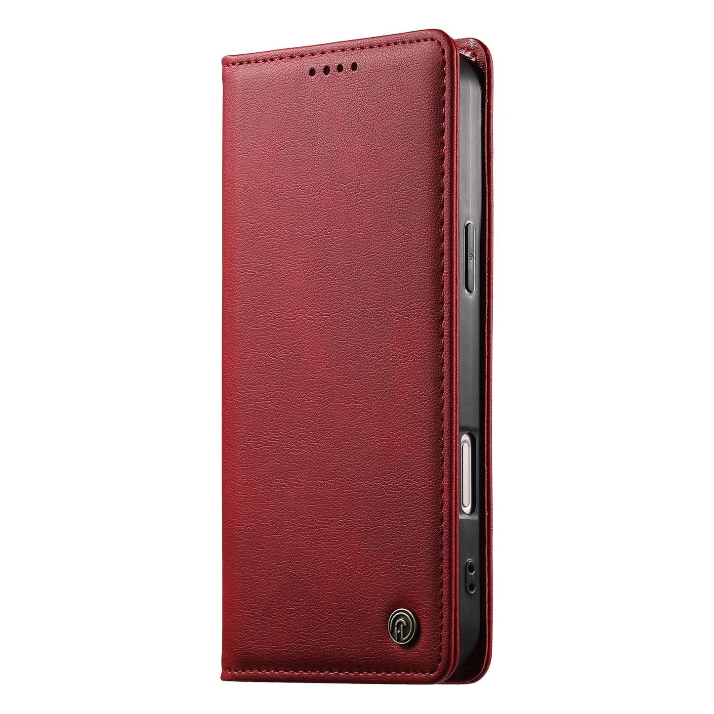 For Redmi K90 Pro Max / Poco F8 Ultra Dierfeng Metal Snap Magnetic RFID Vegan Leather Phone Case(Red)