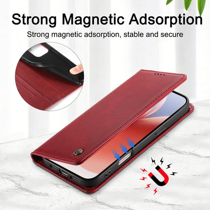 For Redmi K90 Pro Max / Poco F8 Ultra Dierfeng Metal Snap Magnetic RFID Vegan Leather Phone Case(Red)