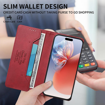 For Redmi K90 Pro Max / Poco F8 Ultra Dierfeng Metal Snap Magnetic RFID Vegan Leather Phone Case(Red)