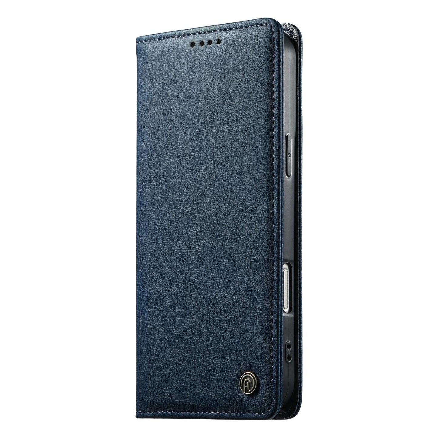For Redmi K90 Pro Max / Poco F8 Ultra Dierfeng Metal Snap Magnetic RFID Vegan Leather Phone Case(Blue)