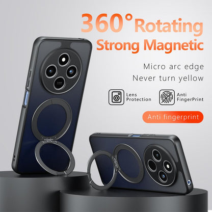 For Redmi 14C 4G / 17C 4G / A4 5G Armor Magnetic Holder PC Hybrid TPU Phone Case - Frosted Black - EDA009196003A