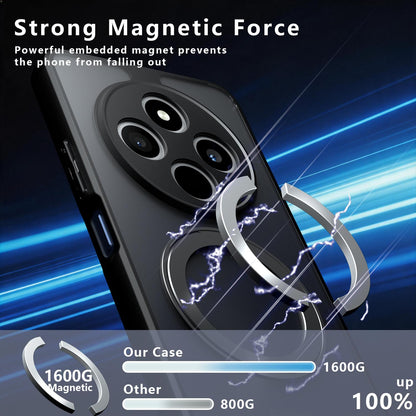 For Redmi 14C 4G / 17C 4G / A4 5G Armor Magnetic Holder PC Hybrid TPU Phone Case - Frosted Black - EDA009196003A