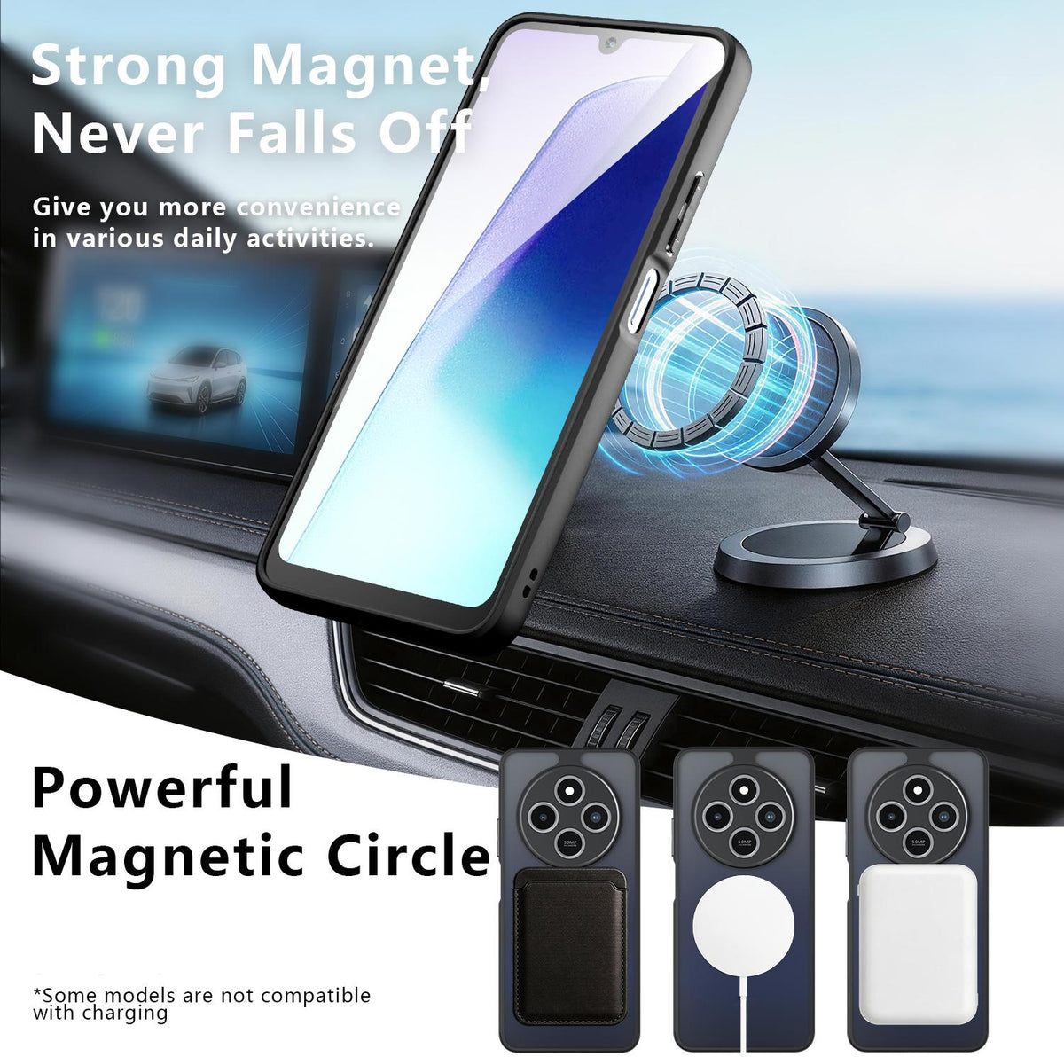 For Redmi 14C 4G / 17C 4G / A4 5G Armor Magnetic Holder PC Hybrid TPU Phone Case - Frosted Black - EDA009196003A