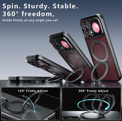 For Redmi K100 Pro Max / Poco F9 Ultra Armor Magnetic Holder PC Hybrid TPU Phone Case - Frosted Black - EDA009196005A
