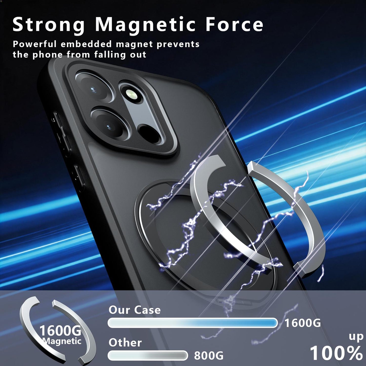 For OnePlus Turbo 6 / Turbo 6V / Nord 6 Armor Magnetic Holder PC Hybrid TPU Phone Case(Frosted Black)
