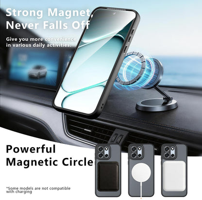 For OnePlus Turbo 6 / Turbo 6V / Nord 6 Armor Magnetic Holder PC Hybrid TPU Phone Case(Frosted Black)