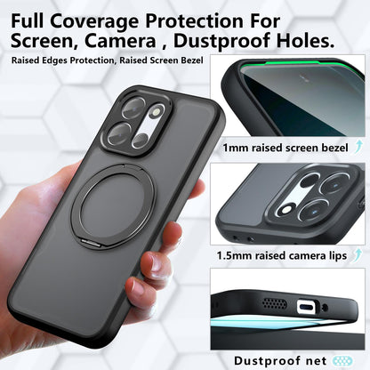 For OnePlus Turbo 6 / Turbo 6V / Nord 6 Armor Magnetic Holder PC Hybrid TPU Phone Case(Frosted Black)