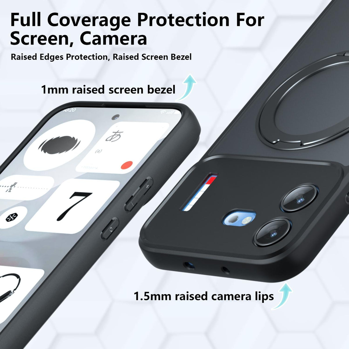 For Nothing Phone 4b Armor Magnetic Holder PC Hybrid TPU Phone Case - Frosted Black - EDA009197103A