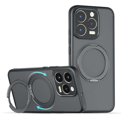 For Realme 15T 5G Armor Magnetic Holder PC Hybrid TPU Phone Case(Frosted Black)