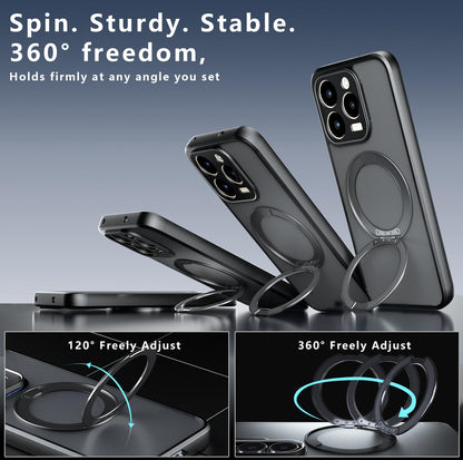 For Realme 15T 5G Armor Magnetic Holder PC Hybrid TPU Phone Case(Frosted Black)