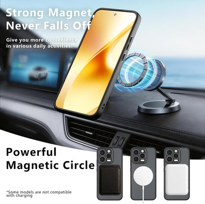 For Realme 15T 5G Armor Magnetic Holder PC Hybrid TPU Phone Case(Frosted Black)