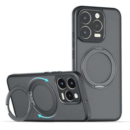 For Realme 15 / 15 Pro Armor Magnetic Holder PC Hybrid TPU Phone Case(Frosted Black)