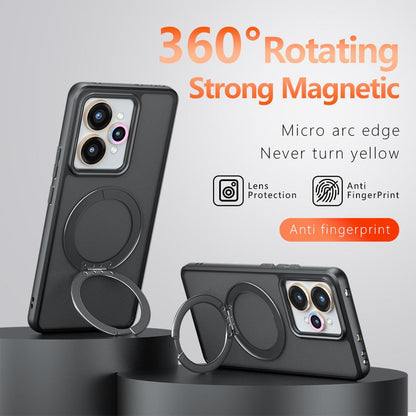 For Realme 15 / 15 Pro Armor Magnetic Holder PC Hybrid TPU Phone Case(Frosted Black)