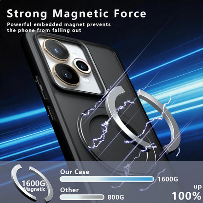 For Realme 15 / 15 Pro Armor Magnetic Holder PC Hybrid TPU Phone Case(Frosted Black)
