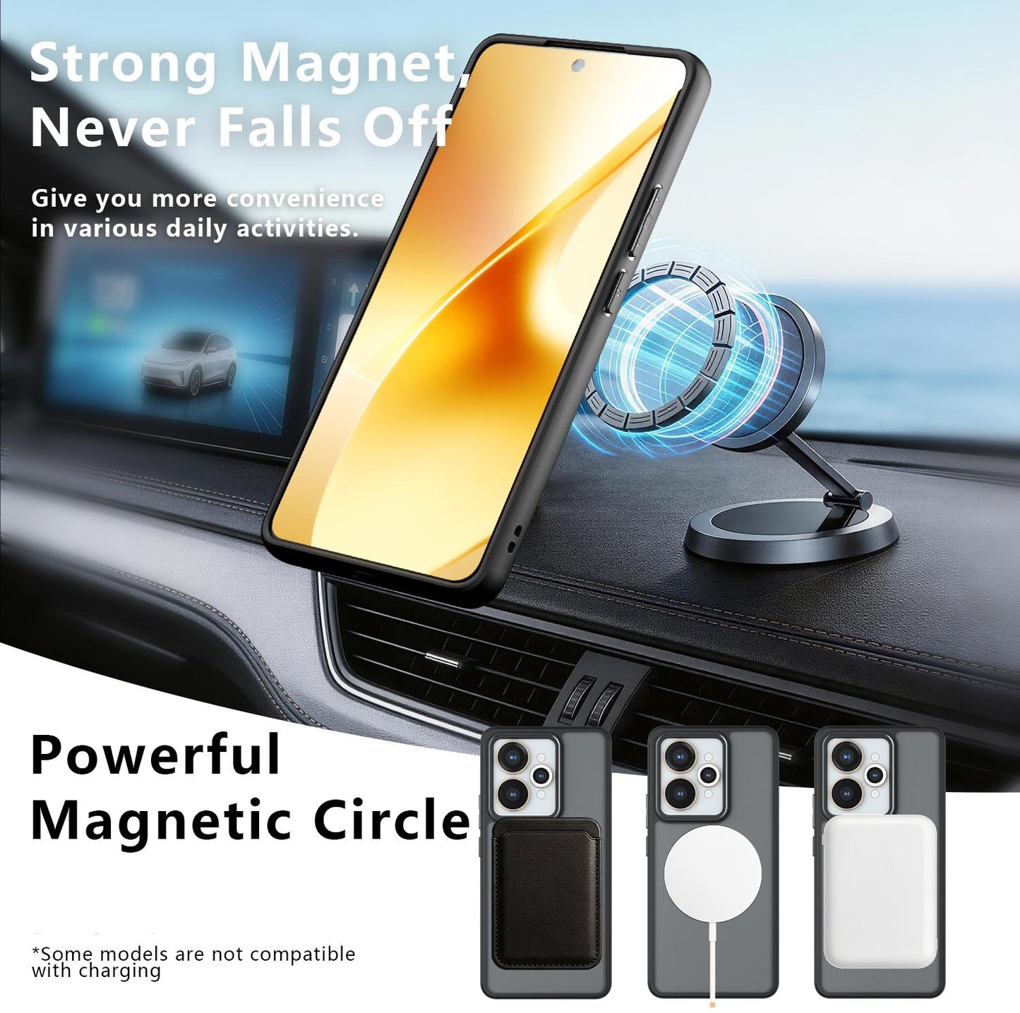 For Realme 15 / 15 Pro Armor Magnetic Holder PC Hybrid TPU Phone Case(Frosted Black)