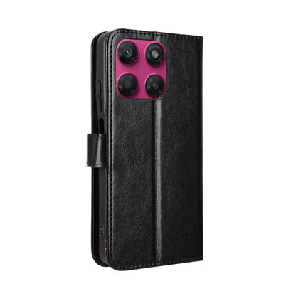 For Motorola Moto G37 / G47 / G37 Power Retro Crazy Horse Texture Vegan Leather Phone Case - Black - EDA009201307A