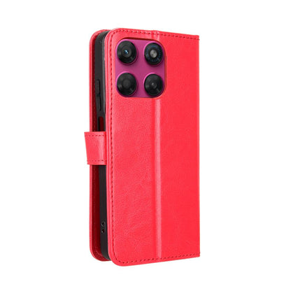 For Motorola Moto G37 / G47 / G37 Power Retro Crazy Horse Texture Vegan Leather Phone Case - Red - EDA009201307B