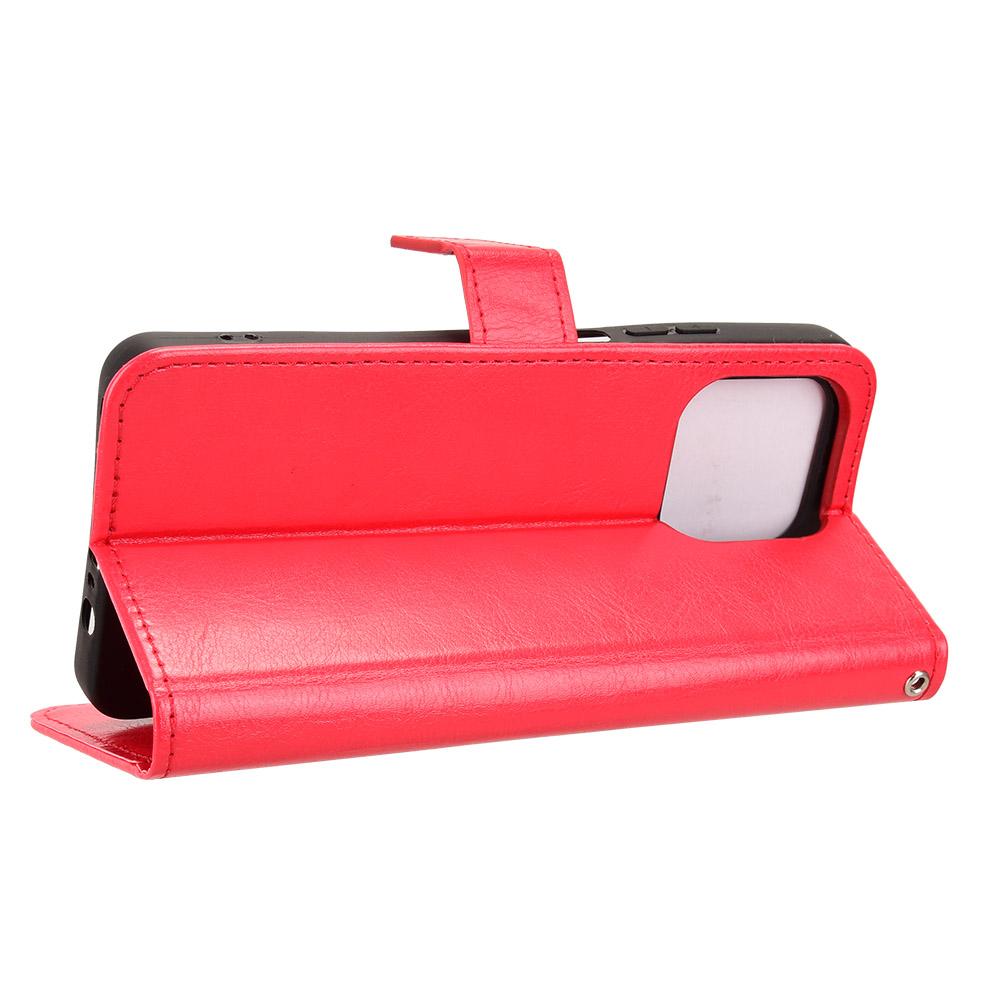 For Motorola Moto G37 / G47 / G37 Power Retro Crazy Horse Texture Vegan Leather Phone Case - Red - EDA009201307B
