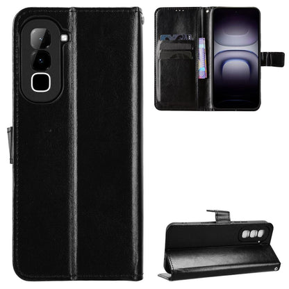 For Infinix Hot 70 4G Retro Crazy Horse Texture Vegan Leather Phone Case - Black - EDA009202006A
