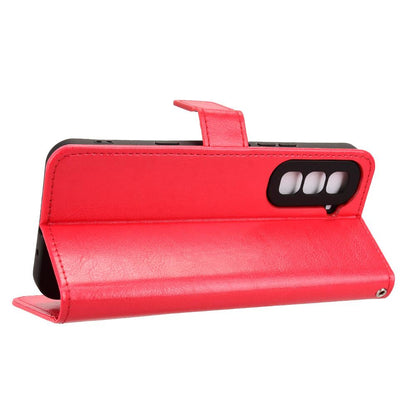 For Infinix Hot 70 4G Retro Crazy Horse Texture Vegan Leather Phone Case - Red - EDA009202006B