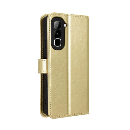 For Infinix Hot 70 4G Retro Crazy Horse Texture Vegan Leather Phone Case - Gold - EDA009202006C