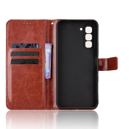 For Infinix Hot 70 4G Retro Crazy Horse Texture Vegan Leather Phone Case - Brown - EDA009202006D