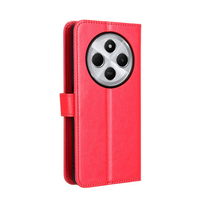 For Redmi 17C 4G / 14C 4G / 14R / A4 Retro Crazy Horse Texture Vegan Leather Phone Case - Red - EDA009202105B