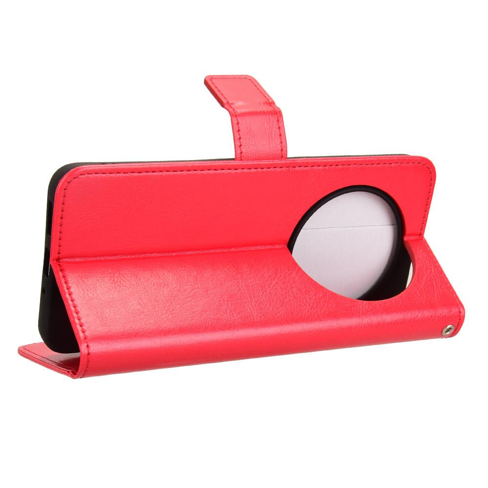 For Redmi 17C 4G / 14C 4G / 14R / A4 Retro Crazy Horse Texture Vegan Leather Phone Case - Red - EDA009202105B