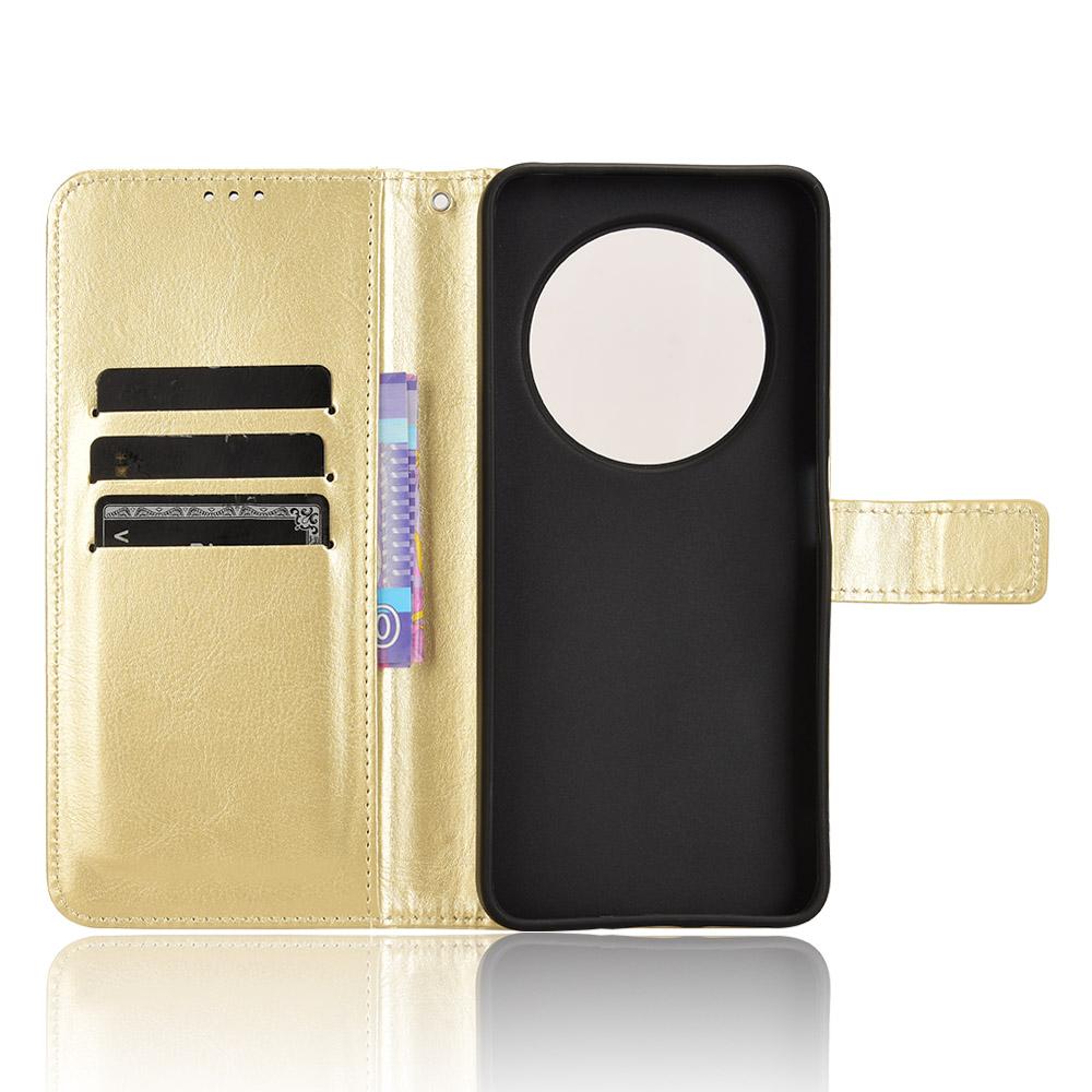 For Redmi 17C 4G / 14C 4G / 14R / A4 Retro Crazy Horse Texture Vegan Leather Phone Case - Gold - EDA009202105C