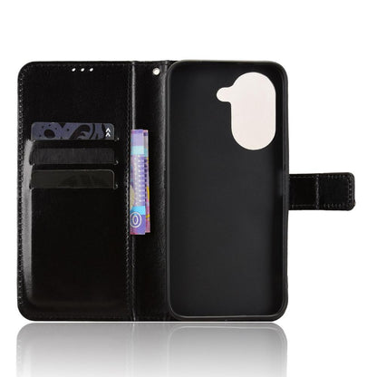 For Honor X7e 4G / Play 80 Plus 5G Retro Crazy Horse Texture Vegan Leather Phone Case - Black - EDA009202807A